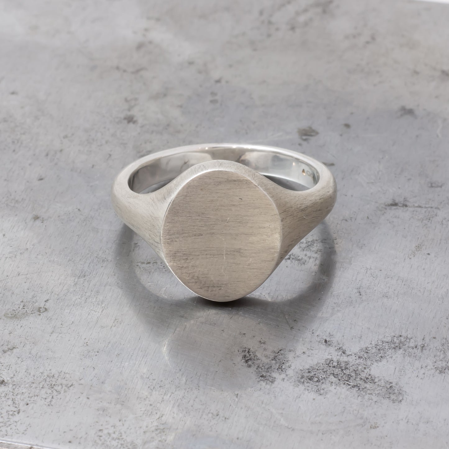 16x14mm Oval Signet Ring in Sterling Silver