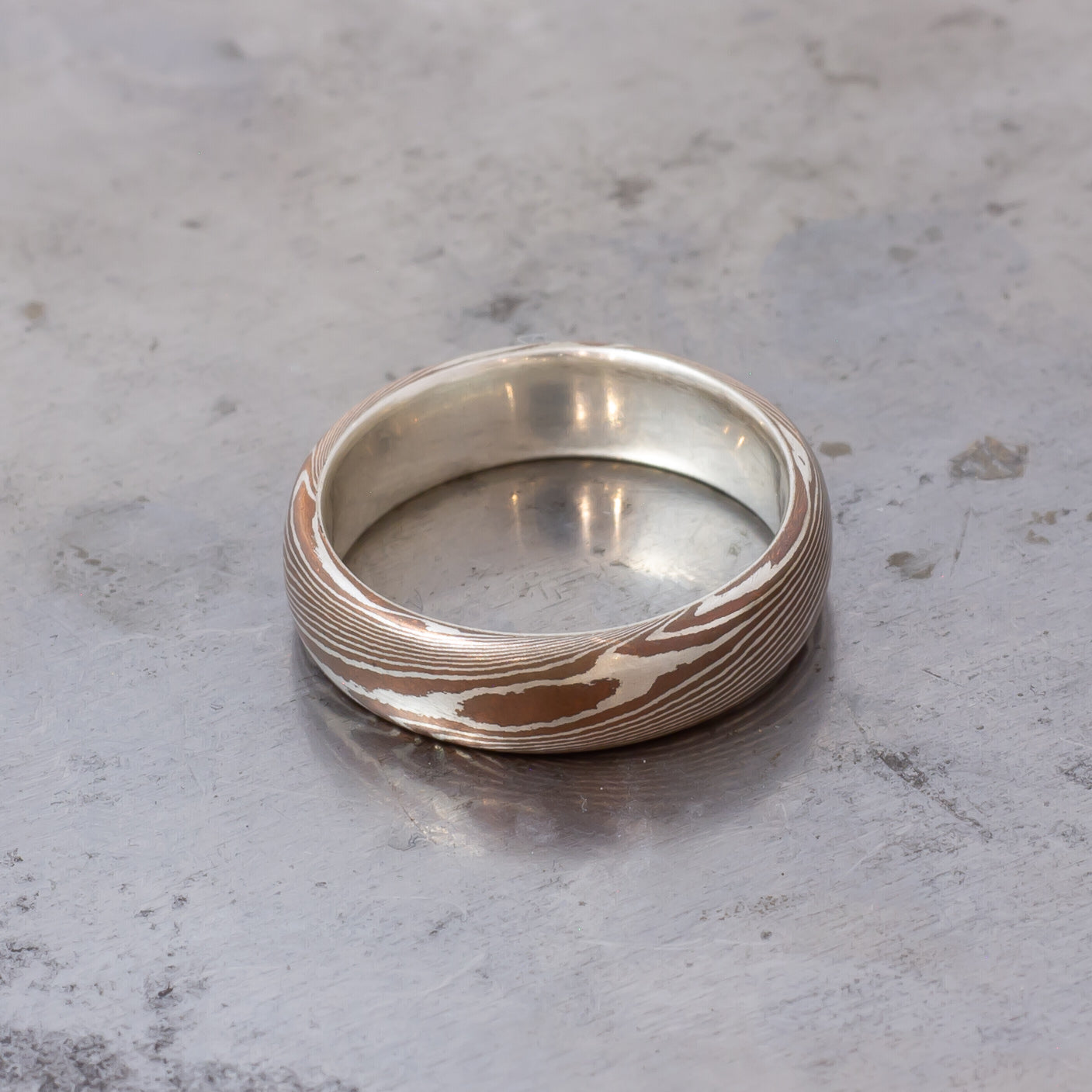 MoCu Ring - Mokumegane in Sterling Silver & Copper