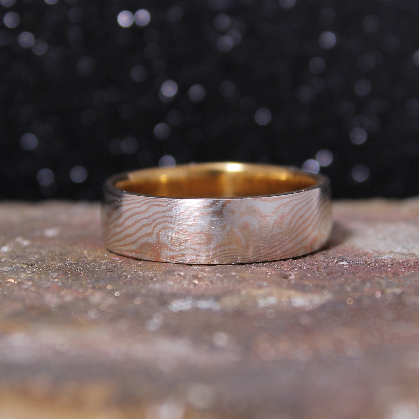 14ct Rose Gold and Sterling Silver Mokumegane