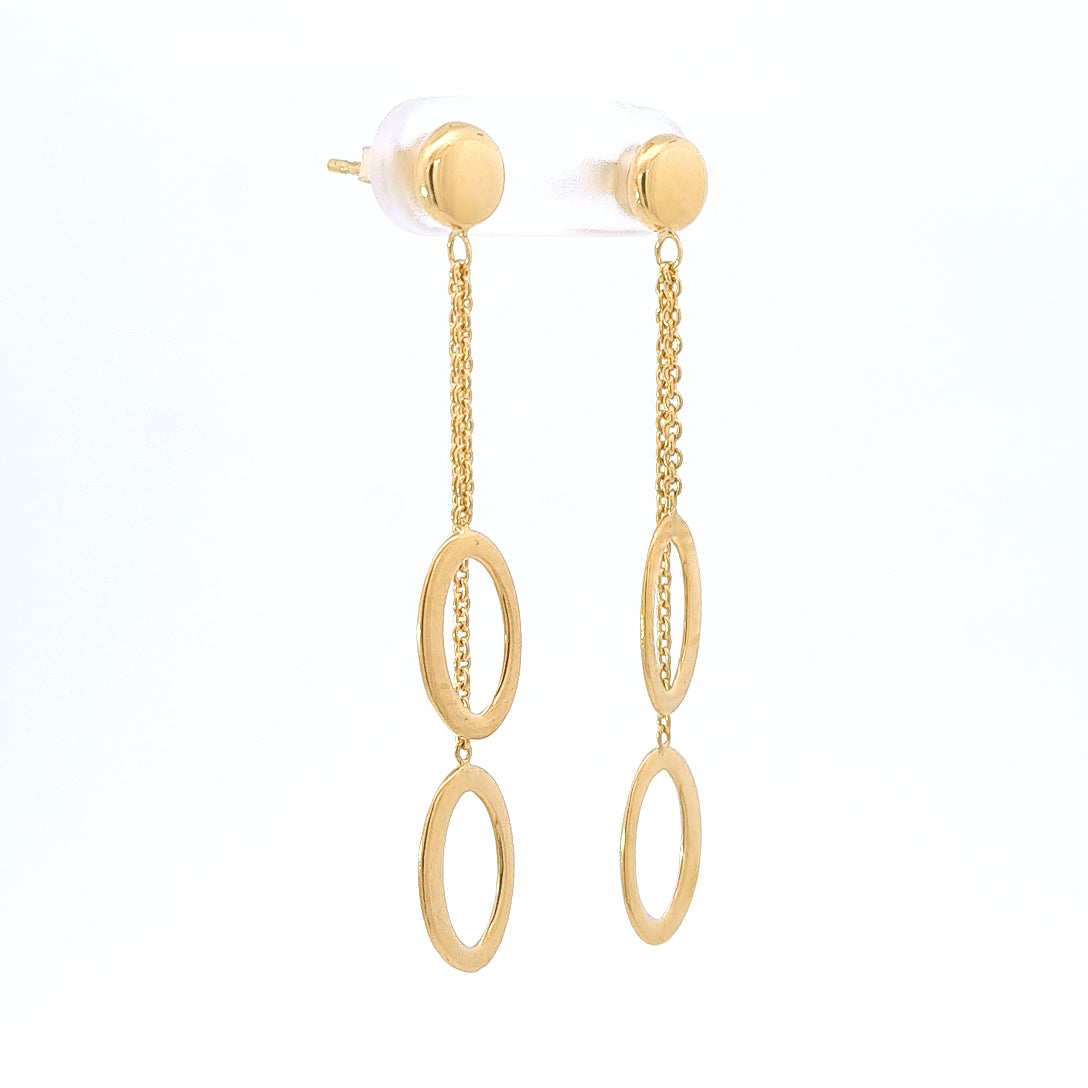 18ct Yellow gold Drop Earrings