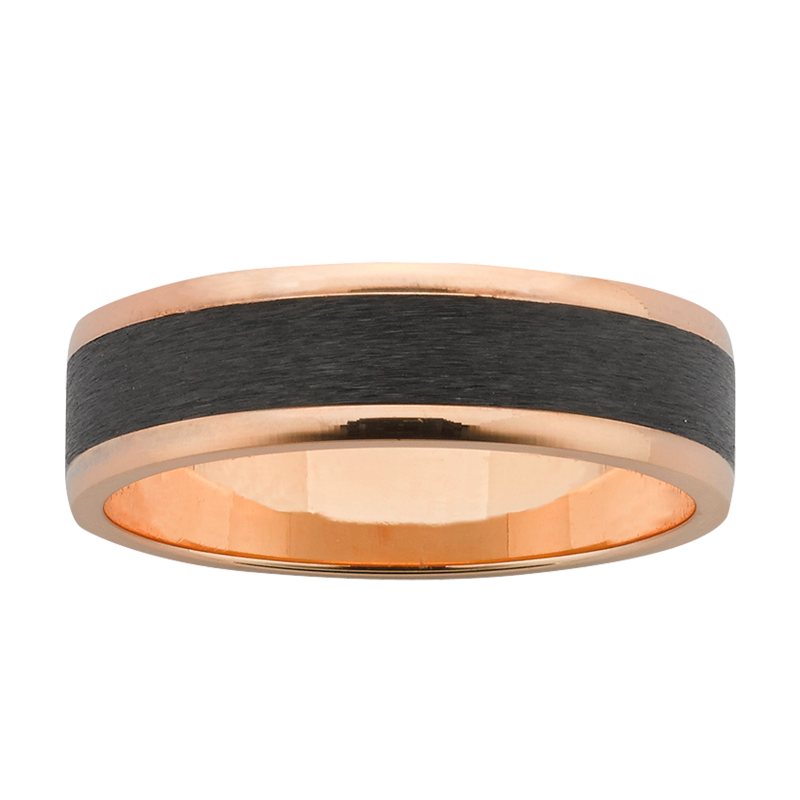 Rose Gold & Black Zirconium Ring