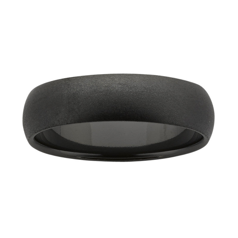Black Zirconium Ring, Brushed Finish