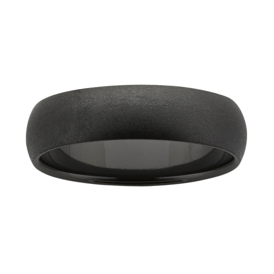 Black Zirconium Ring, Brushed Finish