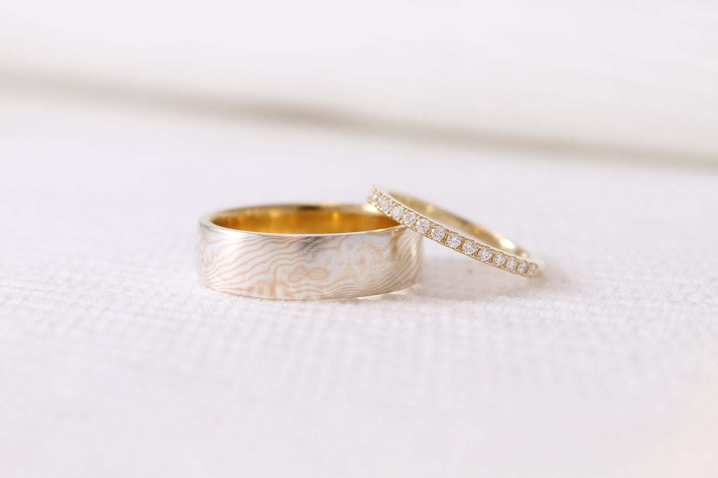 14ct Rose Gold and Sterling Silver Mokumegane