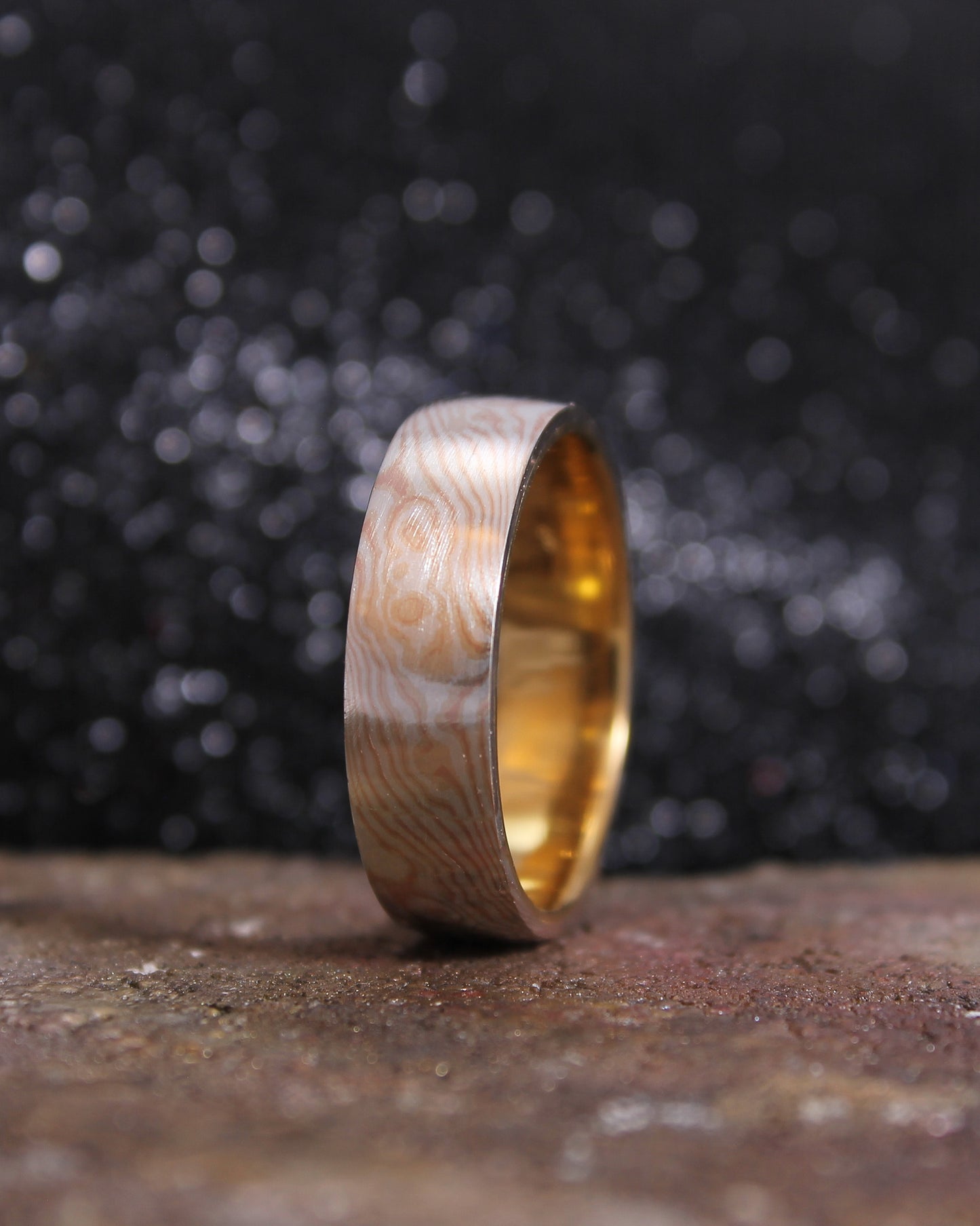 14ct Rose Gold and Sterling Silver Mokumegane