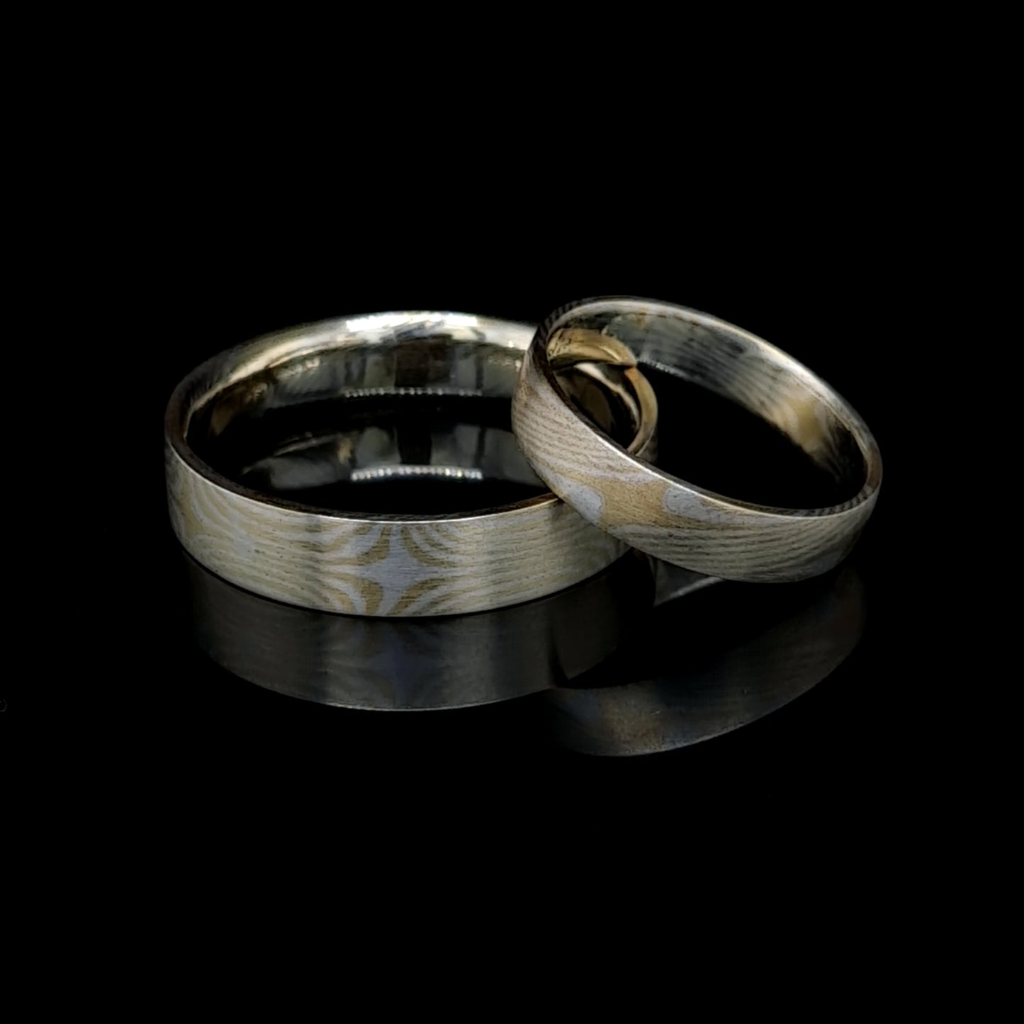 18ct Yellow Gold and Sterling Silver Mokumegane Ring