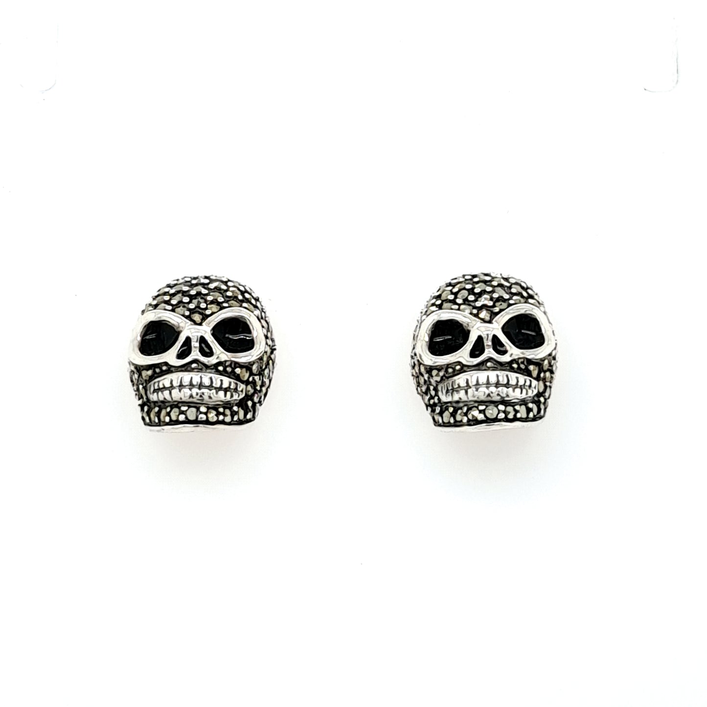 Sterling Silver Marcasite Skull Studs