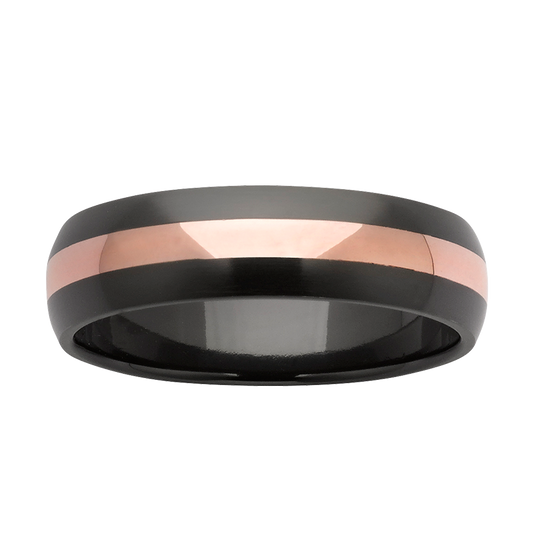 Black Zirconium & Rose Gold Ring