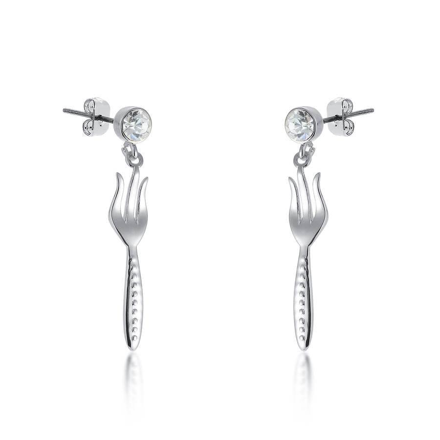 Disney Princess WG Plated Ariel Mermaid Dinglehopper Crystal Drop Earrings