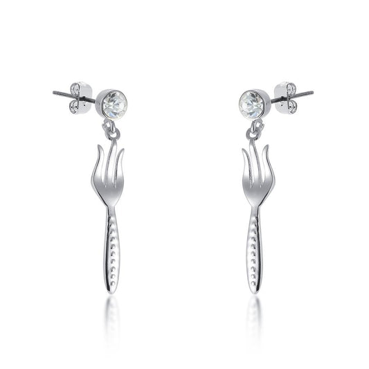 Disney Princess WG Plated Ariel Mermaid Dinglehopper Crystal Drop Earrings