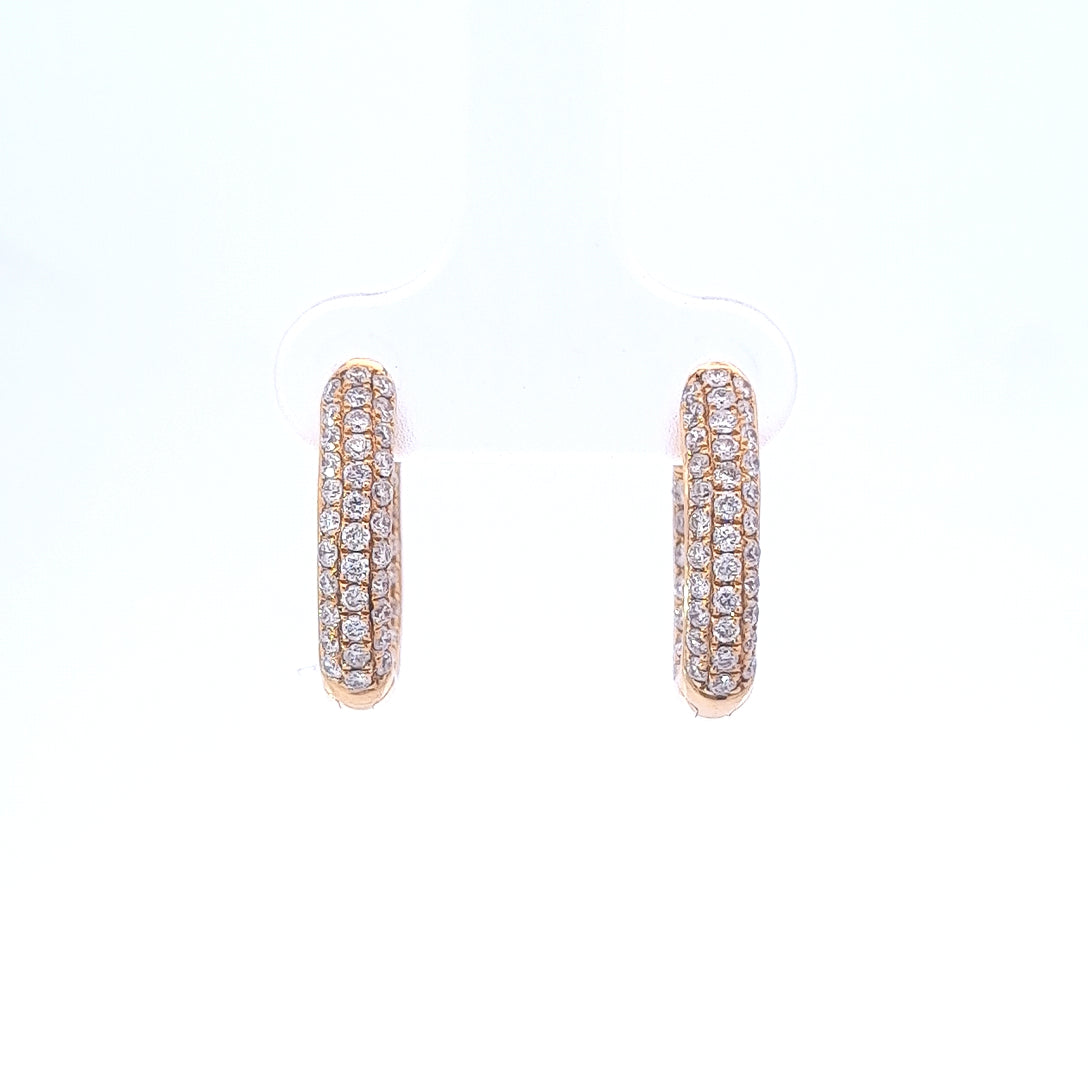 18ct Yellow Gold Diamond Huggies