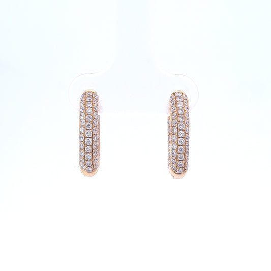 18ct Yellow Gold Diamond Huggies