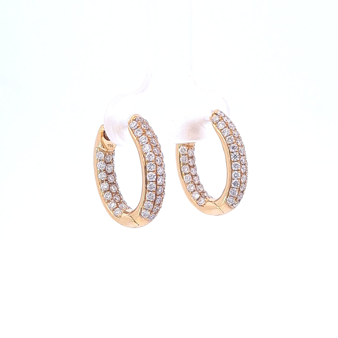 18ct Yellow Gold Diamond Huggies