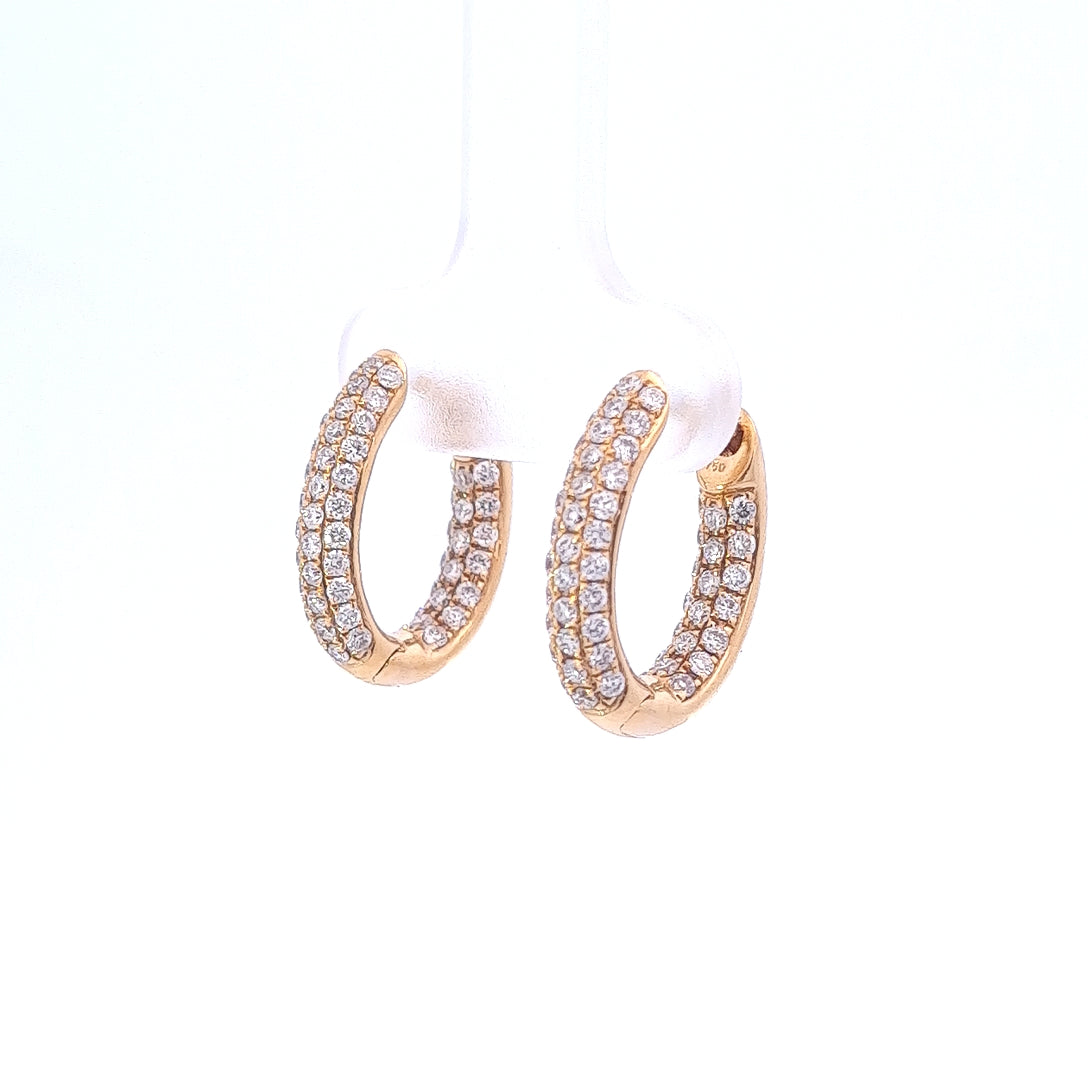 18ct Yellow Gold Diamond Huggies