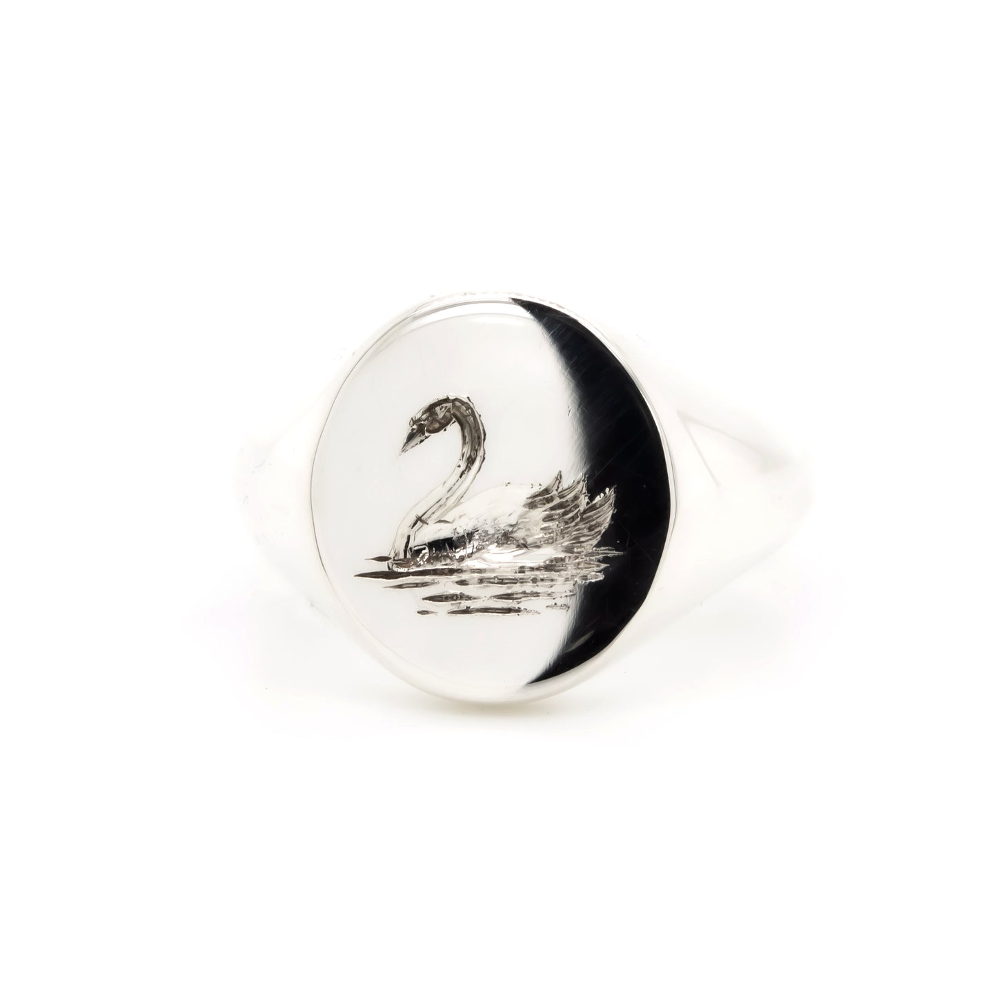 14x12mm Oval Signet Ring with Seal Engraved Artwork