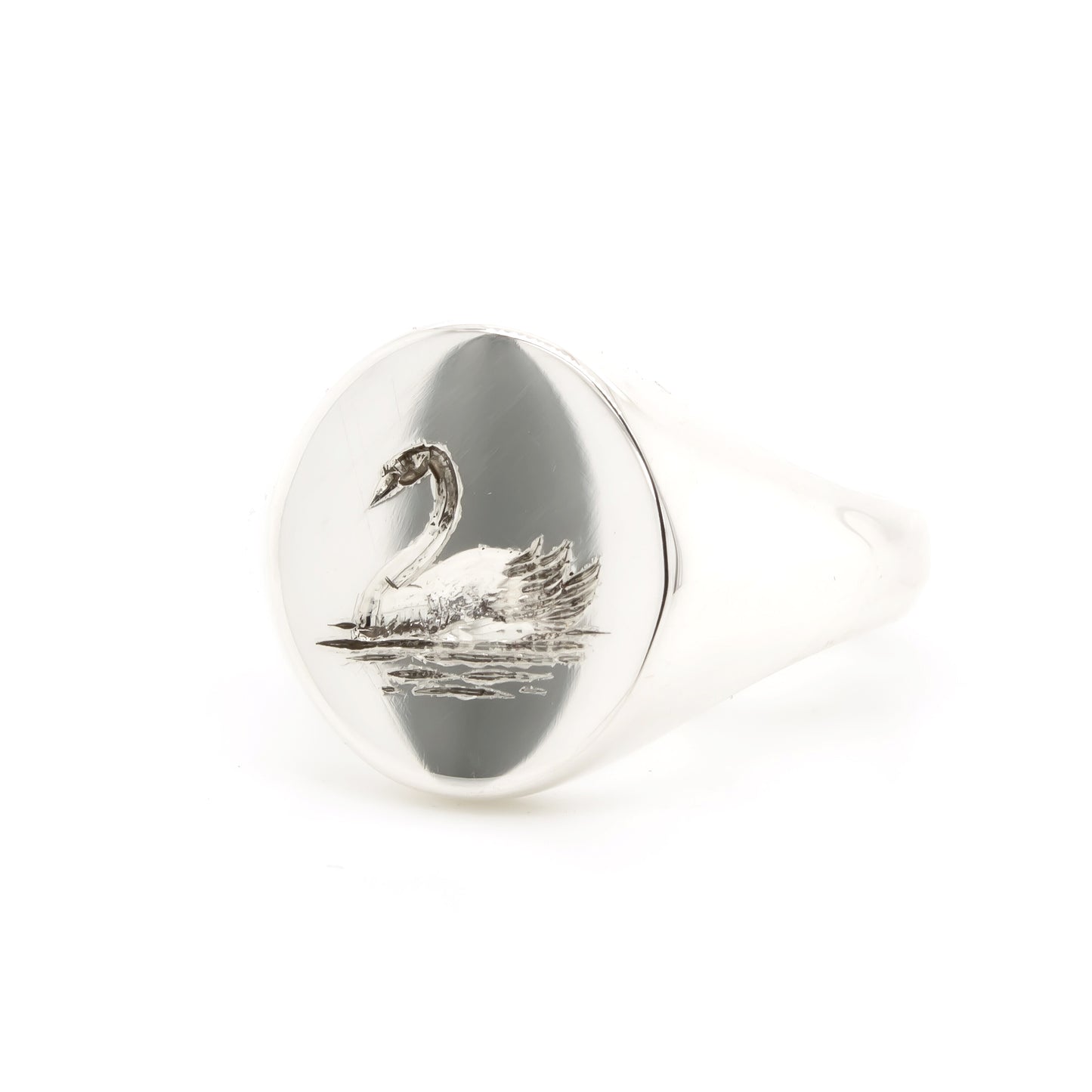 14x12mm Oval Signet Ring with Seal Engraved Artwork
