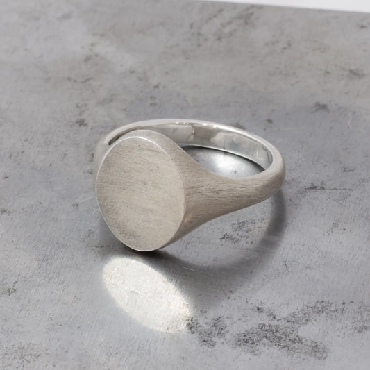 16x14mm Oval Signet Ring in Sterling Silver