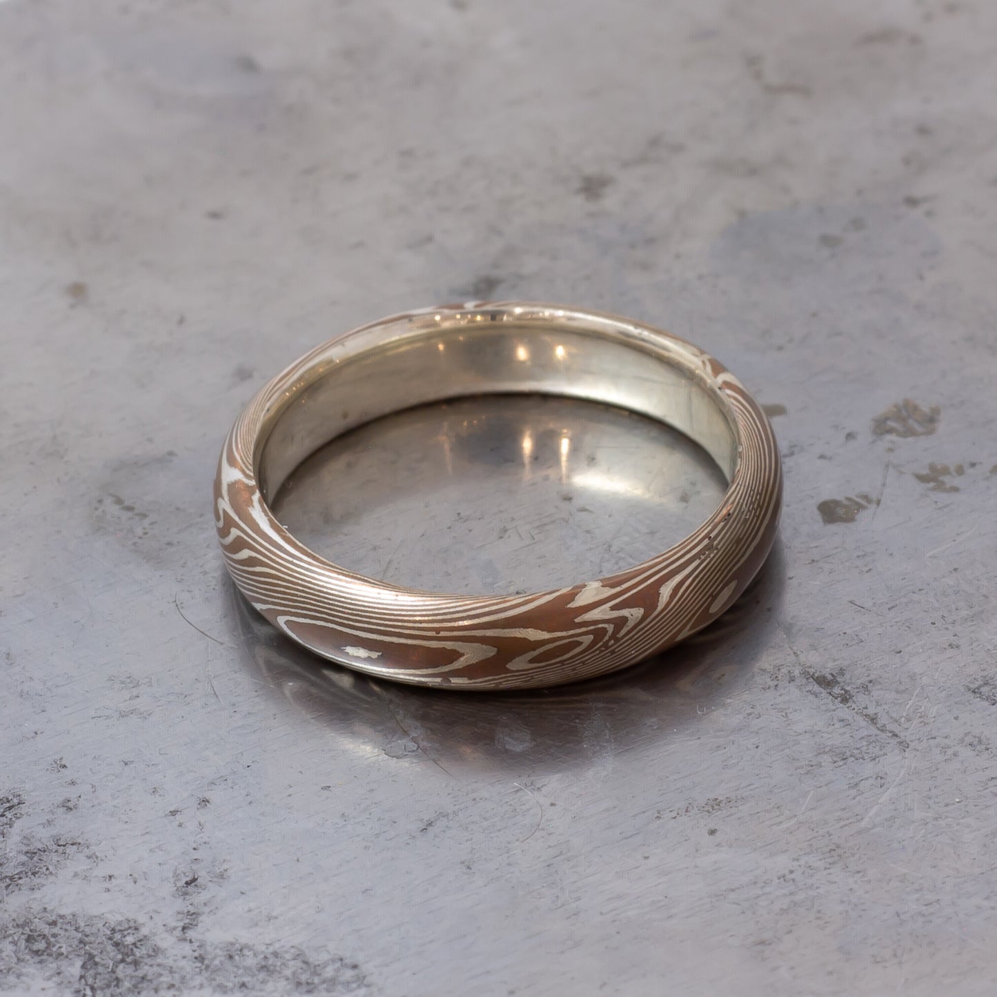 MoCu Ring - Mokumegane in Sterling Silver & Copper