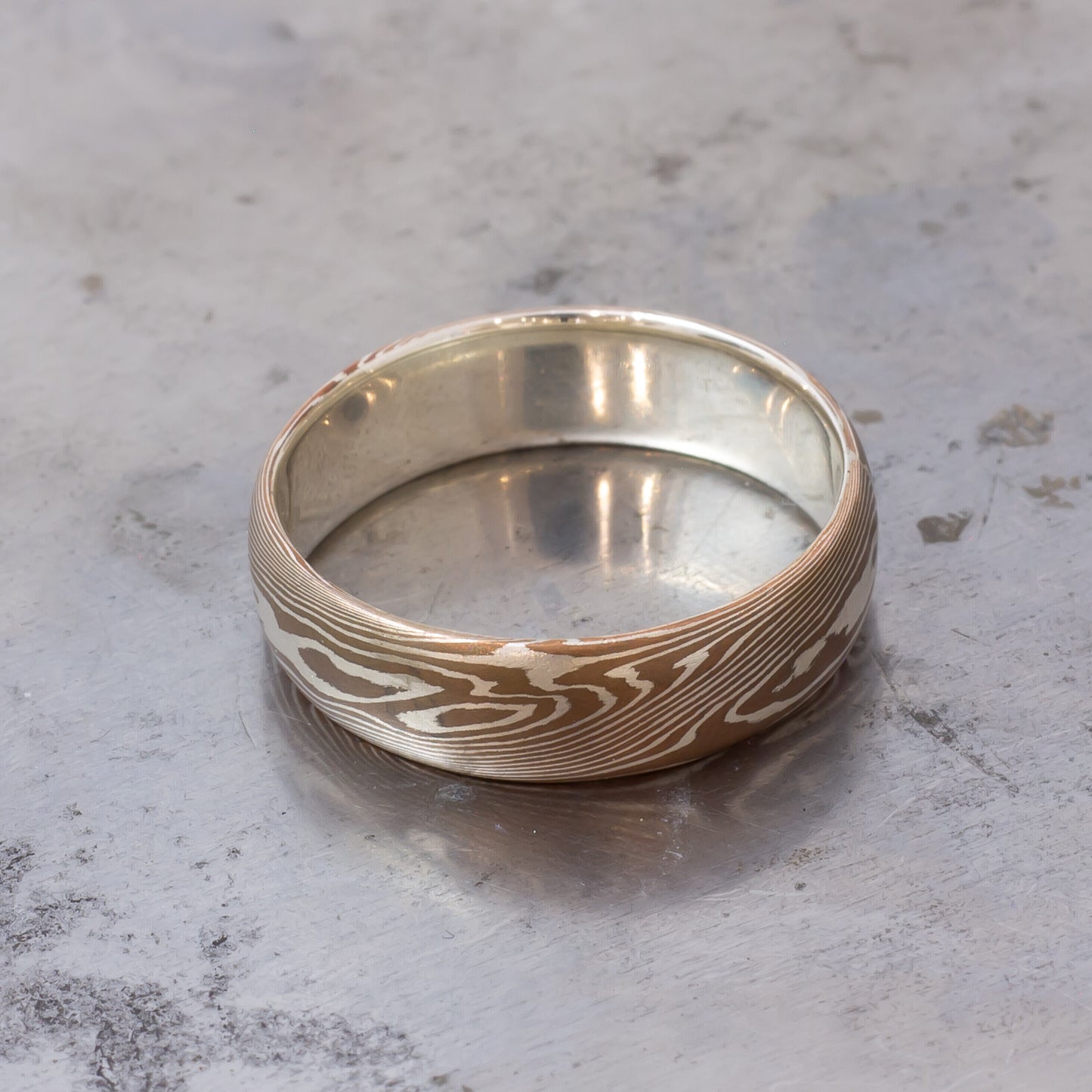 MoCu Ring - Mokumegane in Sterling Silver & Copper