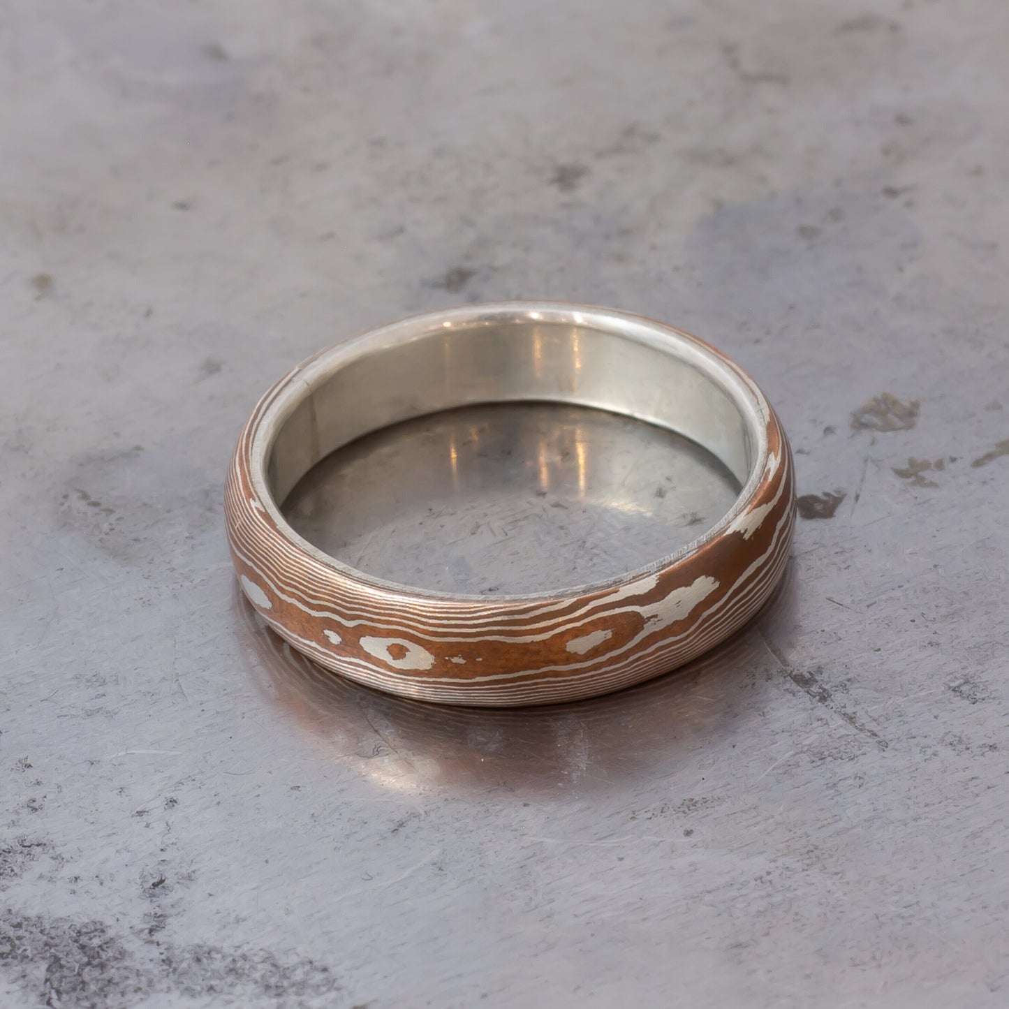 MoCu Ring - Mokumegane in Sterling Silver & Copper