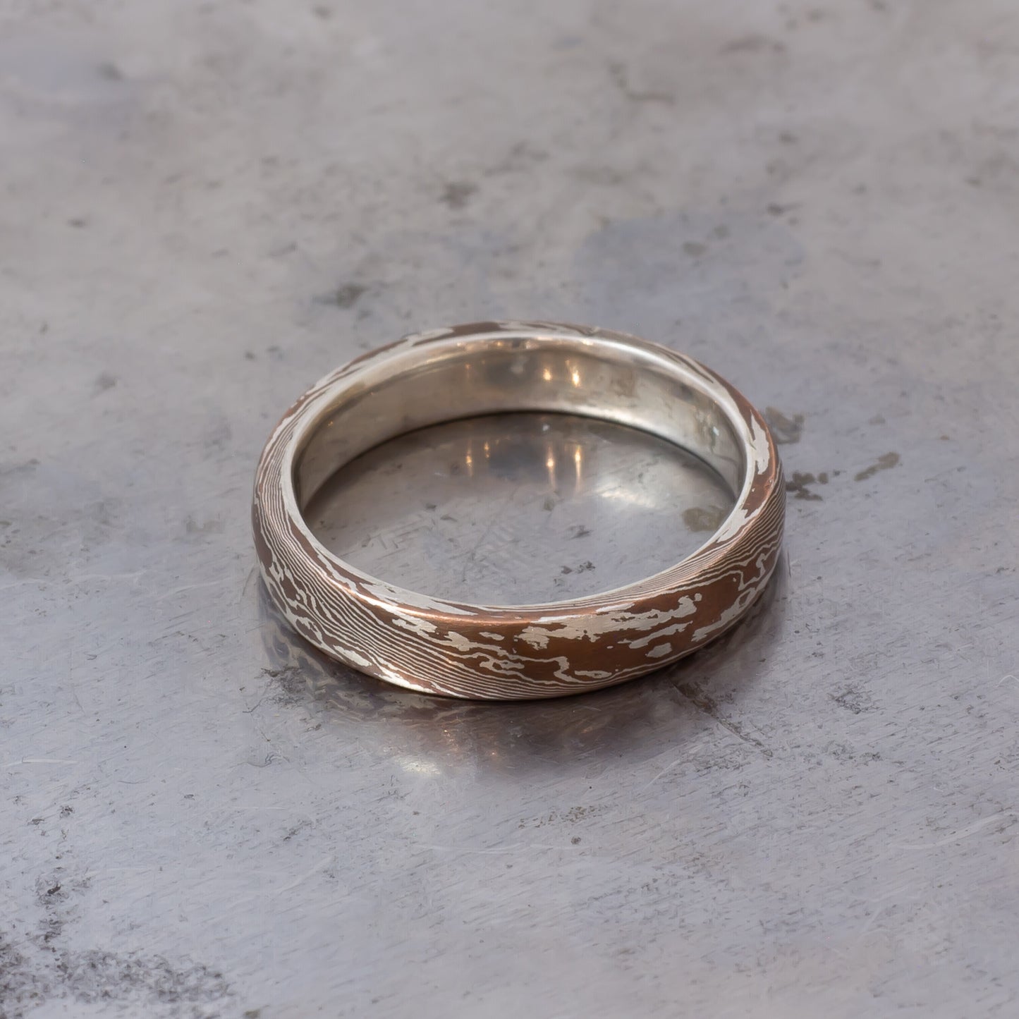 MoCu Ring - Mokumegane in Sterling Silver & Copper