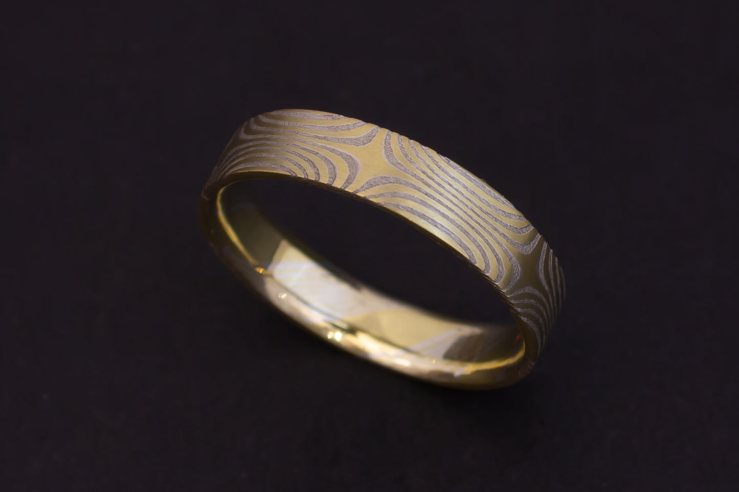 18ct Yellow Gold and Sterling Silver Mokumegane Ring