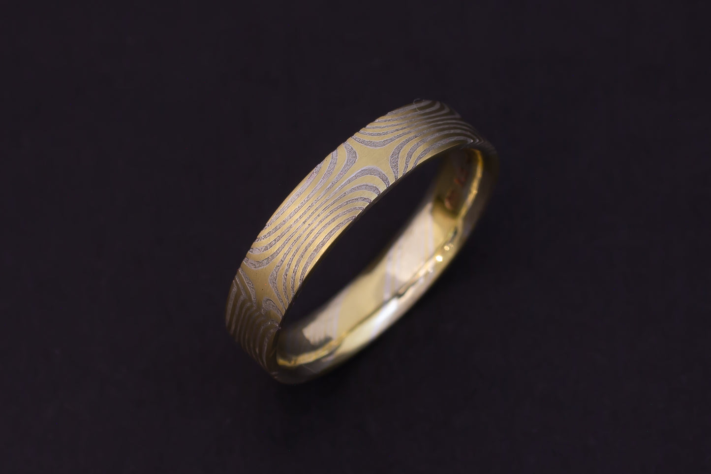 18ct Yellow Gold and Sterling Silver Mokumegane Ring