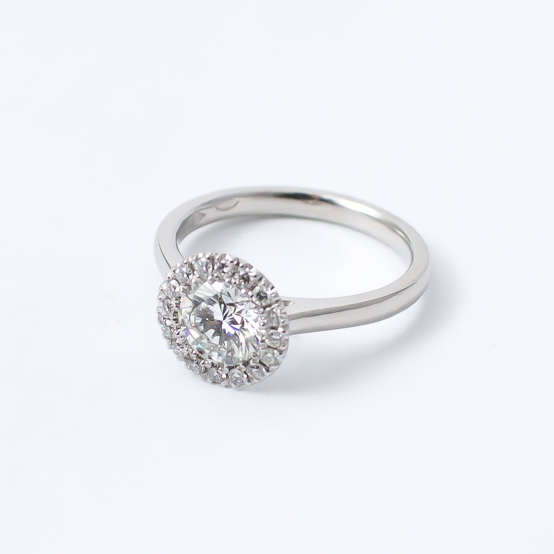 No-Gap Halo Diamond Engagement Ring