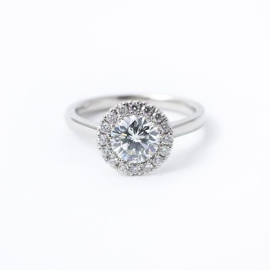 No-Gap Halo Diamond Engagement Ring