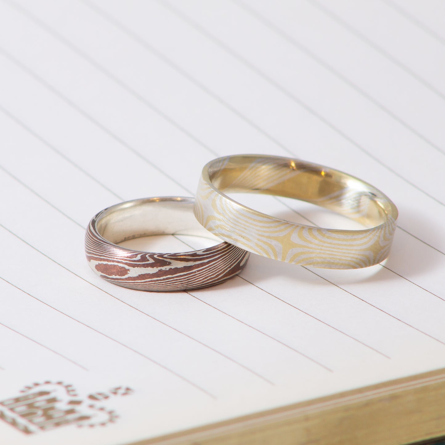 18ct Yellow Gold and Sterling Silver Mokumegane Ring