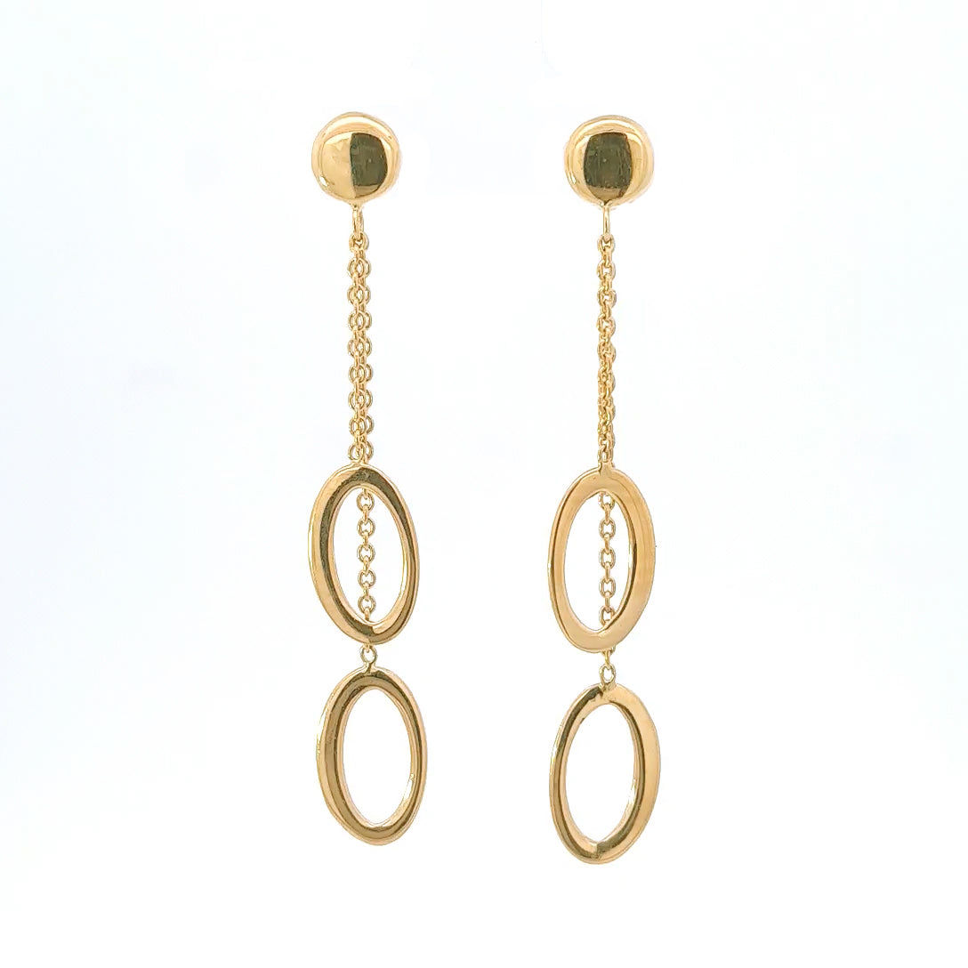 18ct Yellow gold Drop Earrings