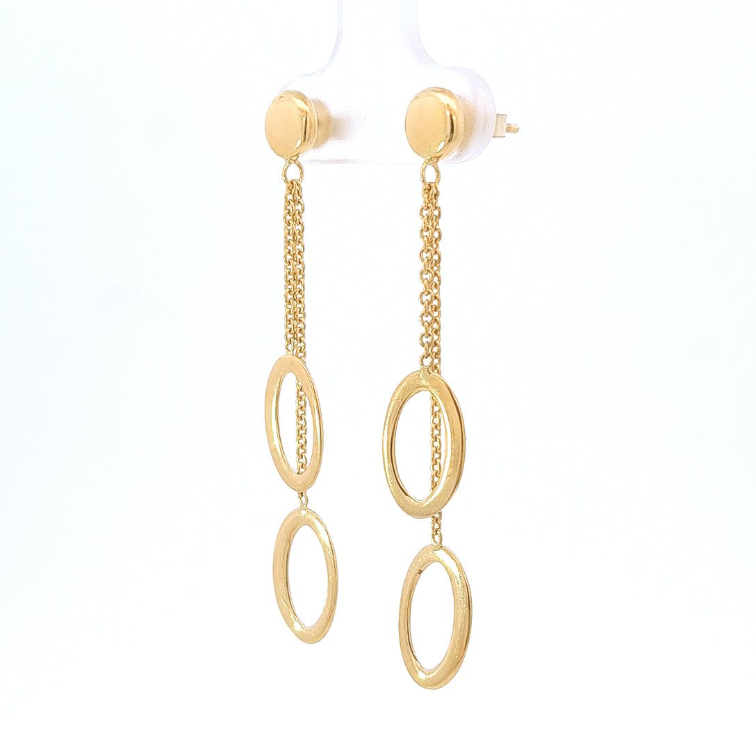 18ct Yellow gold Drop Earrings