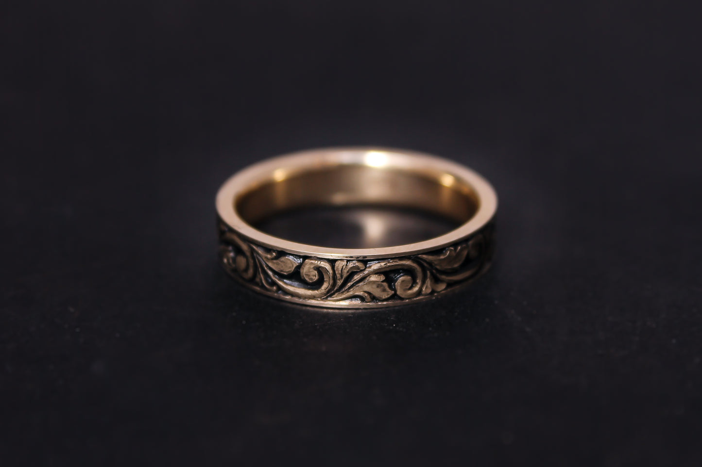 Sculpted Scrollwork Ring - 4mm Width