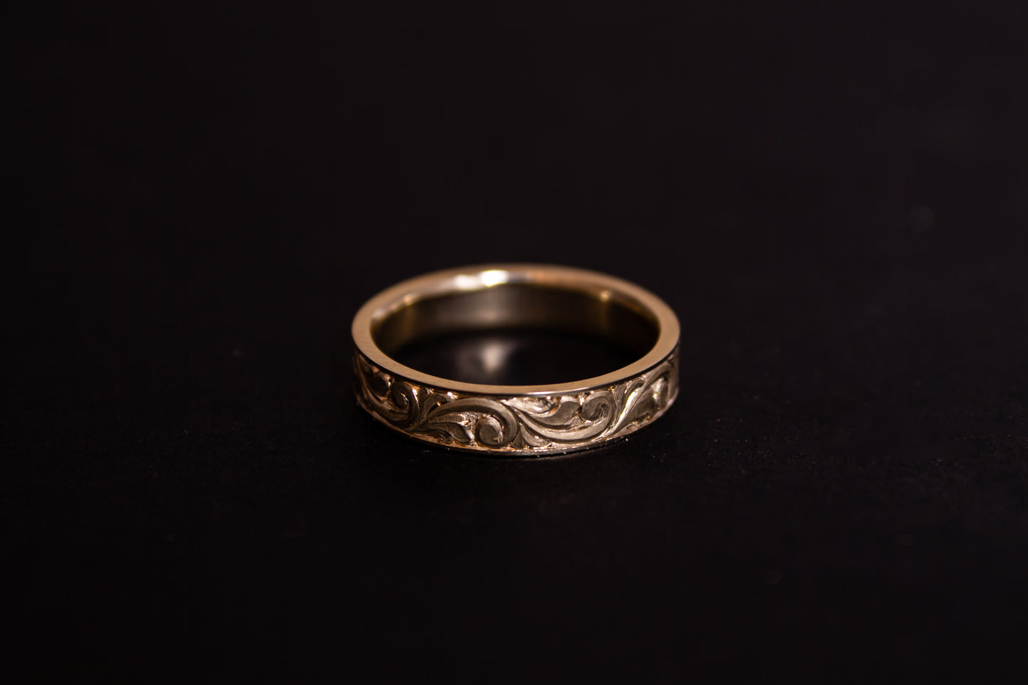 Sculpted Scrollwork Ring - 4mm Width