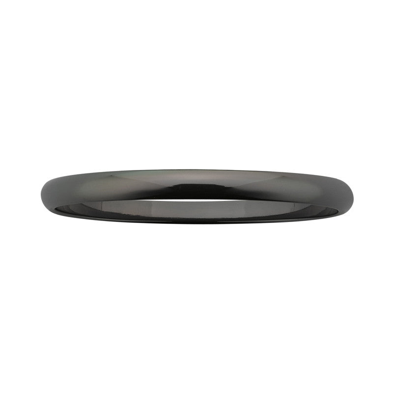 Black Zirconium Ring, Polished Half-Round