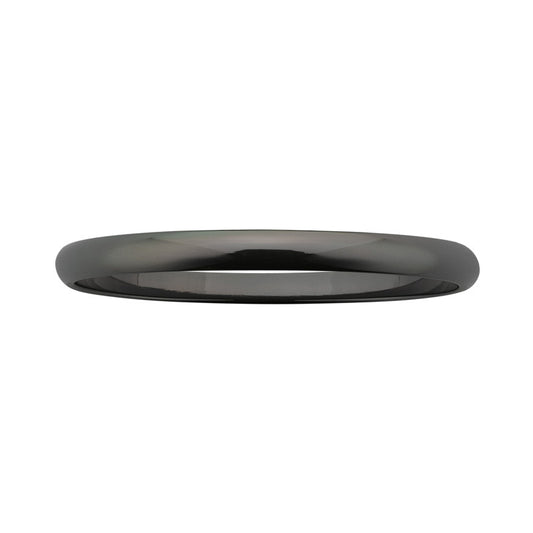 Black Zirconium Ring, Polished Half-Round