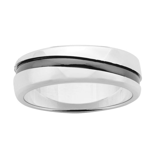 Sterling Silver & Black Zirconium Ring