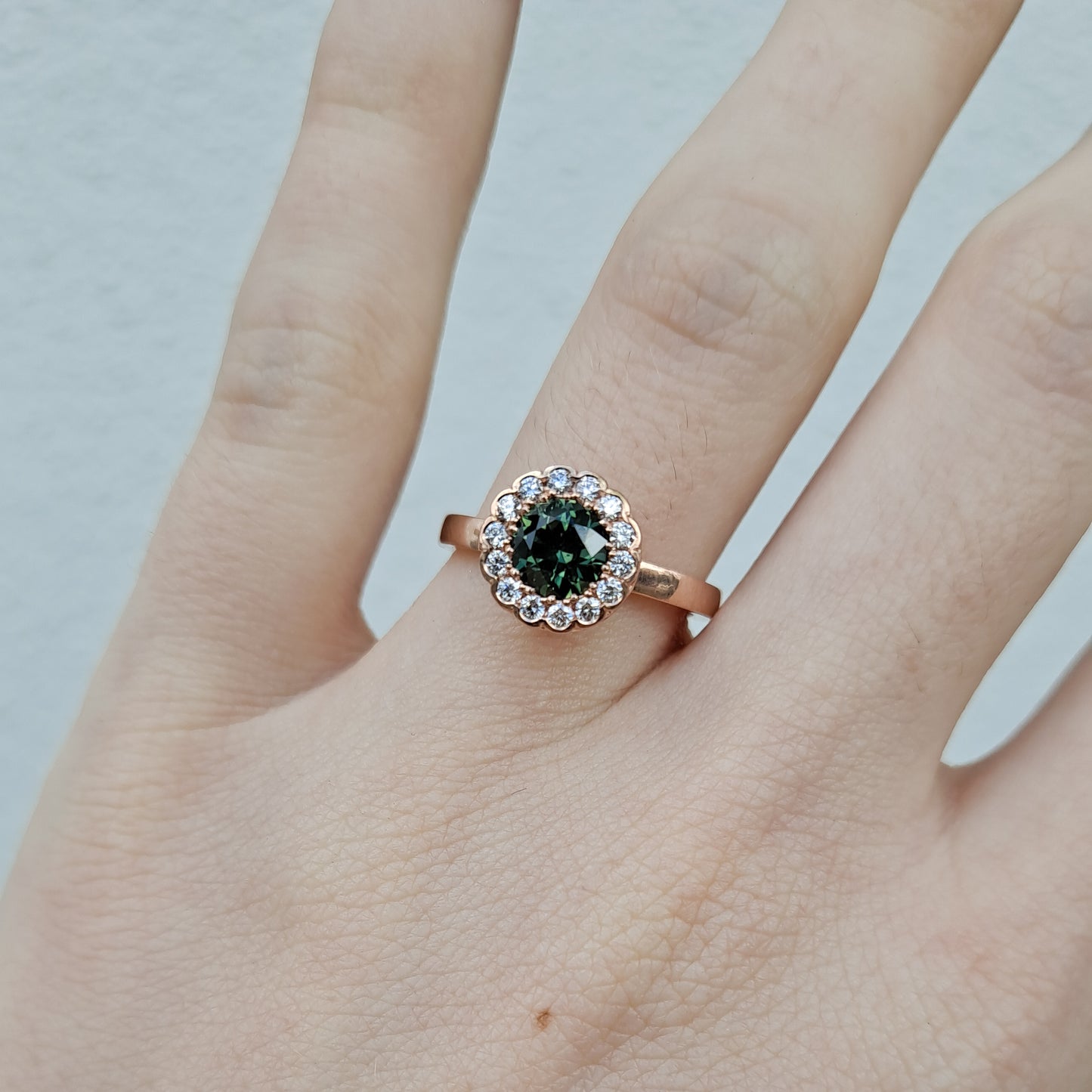 Bloom - Green Sapphire & Diamond Floral Ring
