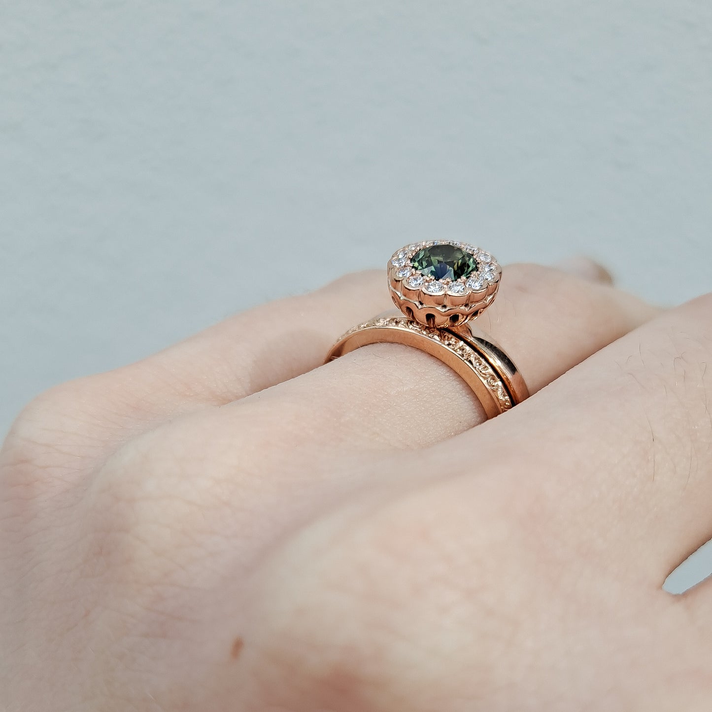 Bloom - Green Sapphire & Diamond Floral Ring