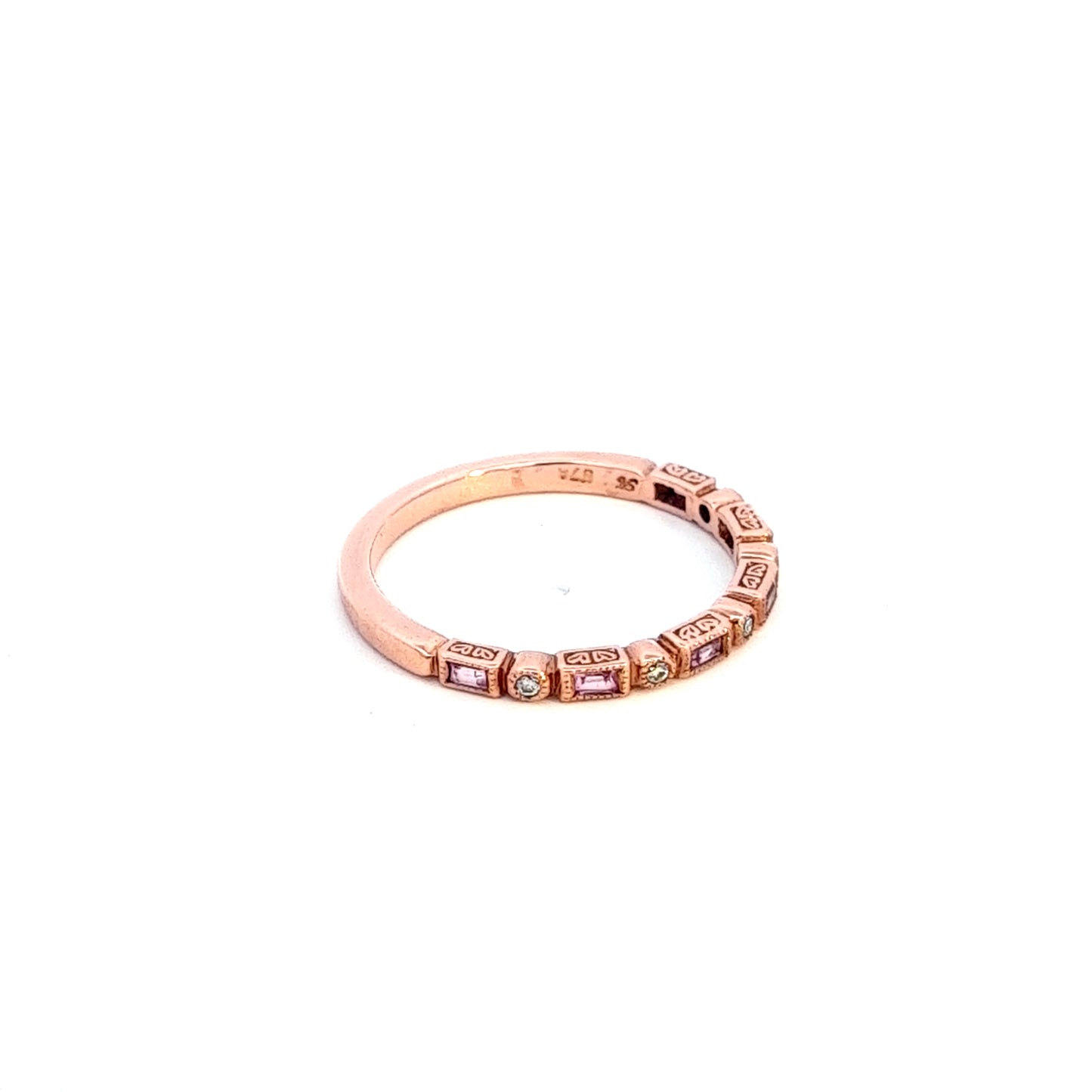 9ct Rose Gold Pink Sapphire & Diamond Ring
