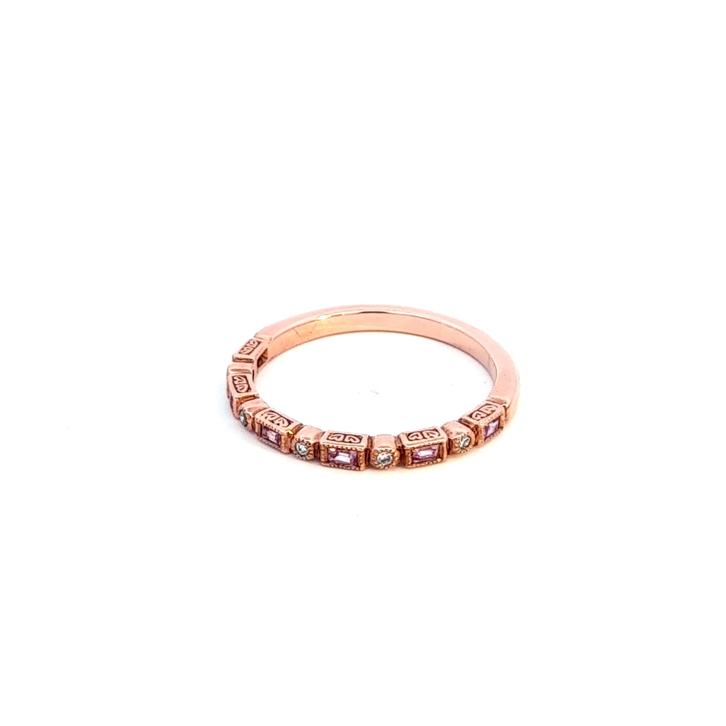 9ct Rose Gold Pink Sapphire & Diamond Ring